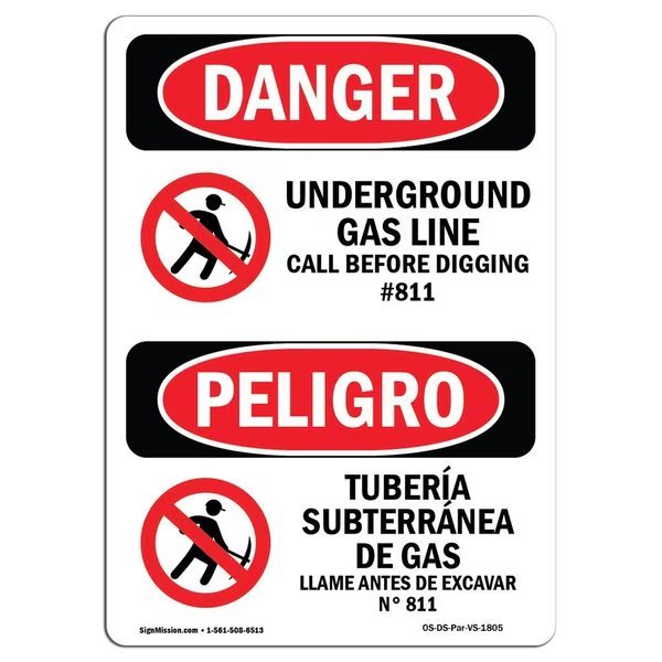 Safety Sign, OSHA Danger, 18